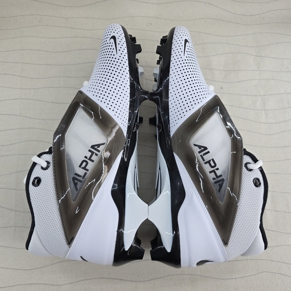 Nike Mens Air Alpha Menace 4 Pro Football Cleats Black White FZ7702-105 Sz 12.5